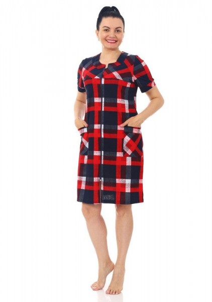 Халат женский кулирка на молнии Эмили 2