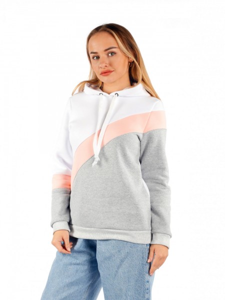 Толстовка женская футер 3-х нитка с начесом Вирджиния белая