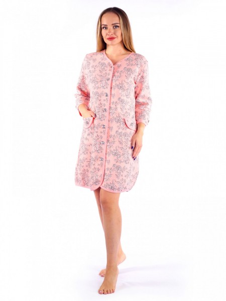 Халат женский капитоний на пуговицах Дороти розы