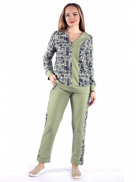 Костюм женский футер с лайкрой Анжелика олива