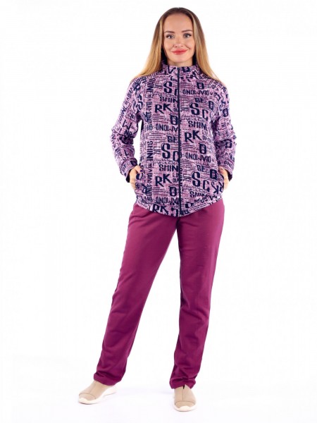 Костюм женский футер 2-х нитка с начёсом Есения брусника
