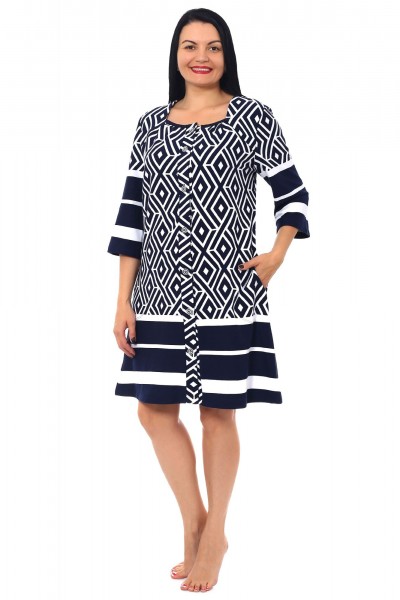 Халат женский интерлок на пуговицах Рапсодия