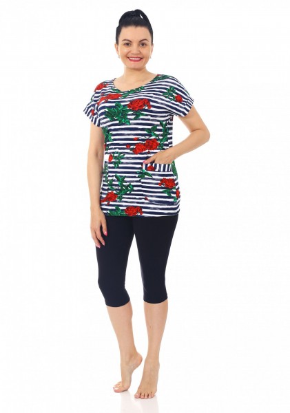 Костюм женский кулирка пенье с бриджами Марибэль