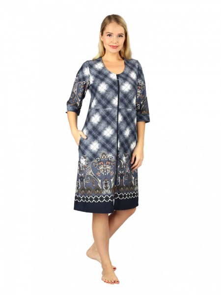 Халат женский интерлок на молнии Флер