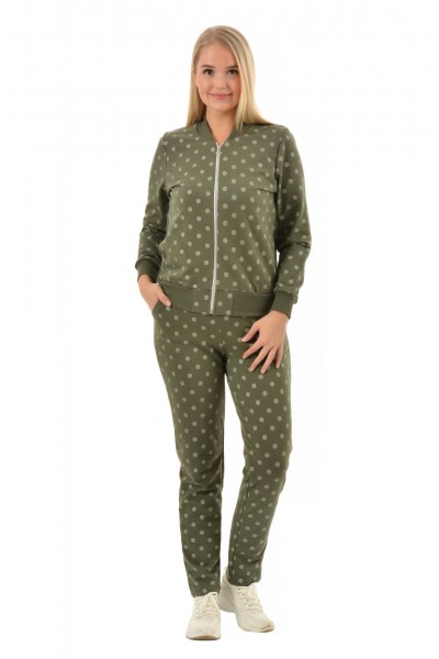 Костюм женский футер с лайкрой Адель олива