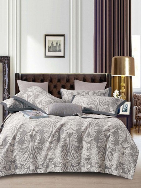 Покрывало хлопковое Ампир серый