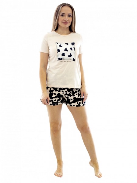 Костюм женский кулирка с шортами Вау-2 кремовый