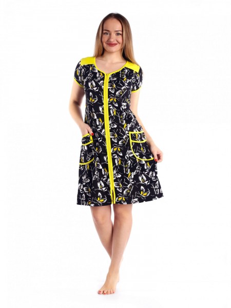 Халат женский кулирка на молнии Бабочка