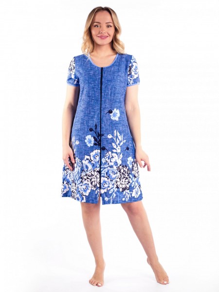 Халат женский кулирка на молнии Эдита