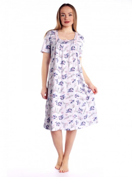 Ночная сорочка женская кулирка Анфиса лист