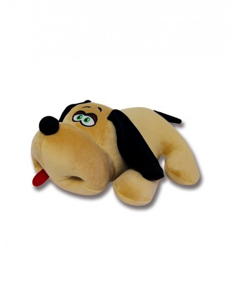 Антистрессовая игрушка Собака Джой велюр (средняя) бежевый