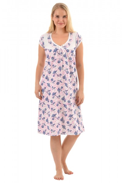 Ночная сорочка женская кулирка Дарья розовый