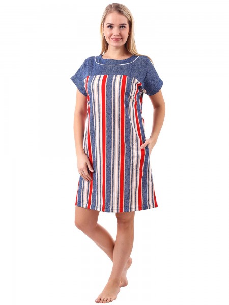 Туника женская кулирка Глория полоса красная