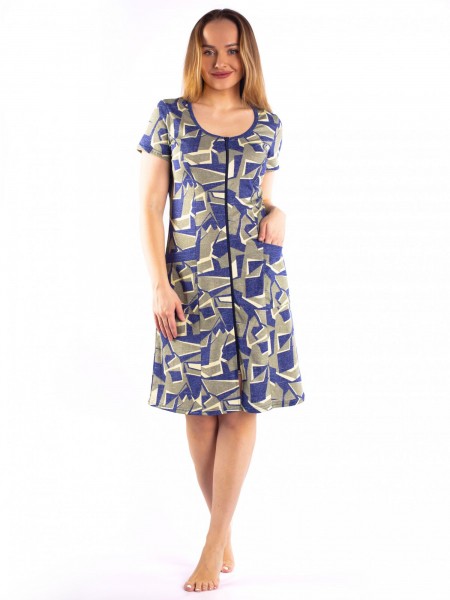 Халат женский кулирка на молнии Модерн хаки