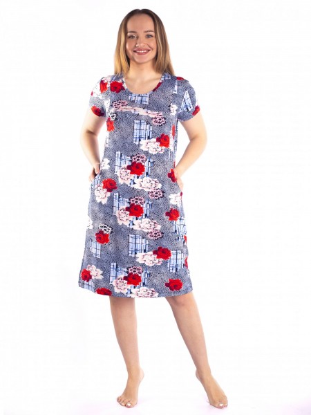 Платье женское вискоза Рената роза красная