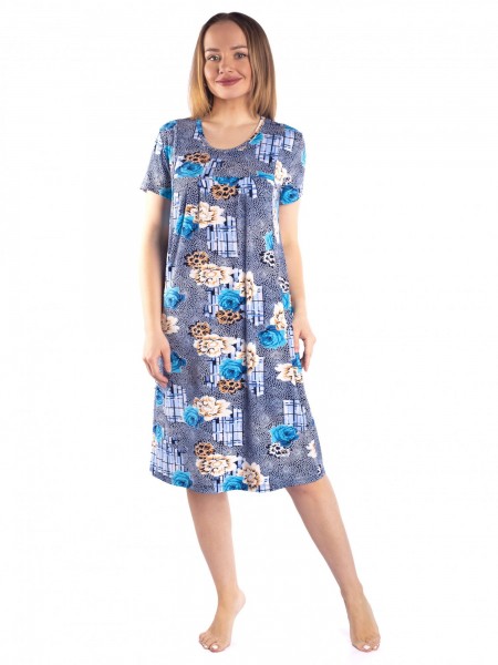 Платье женское вискоза Рената роза голубая
