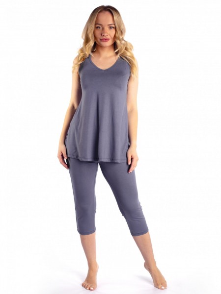 Костюм женский вискоза с бриджами Ирма графит