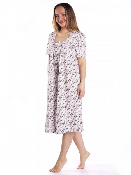 Ночная сорочка женская кулирка Анфиса цветок