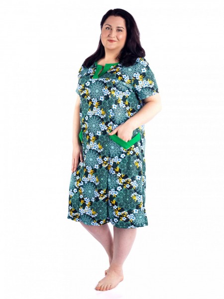 Платье женское кулирка Прасковья изумруд