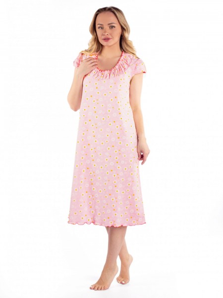 Ночная сорочка женская кулирка Душечка розовый