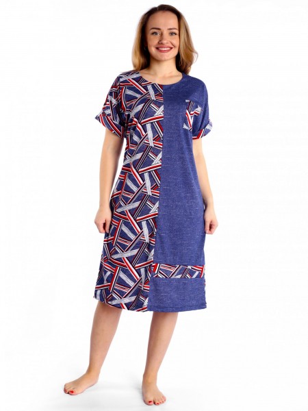 Платье женское кулирка Авангард геометрия красная