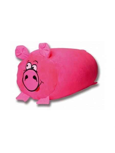 Антистрессовый валик-пуфик Звери Свинка велюр