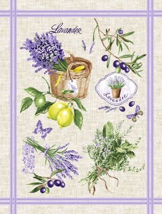 Полотенце вафельное рогожка Лаванда корзина р.45*60