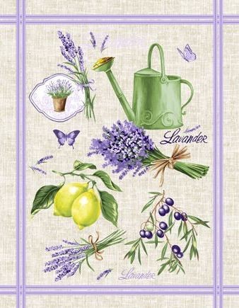 Полотенце вафельное рогожка Лаванда лейка р.45*60