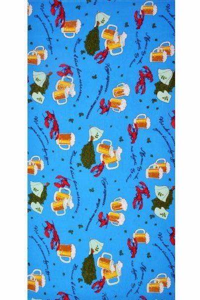 Полотенце вафельное банное Пиво Раки синее р.75*150