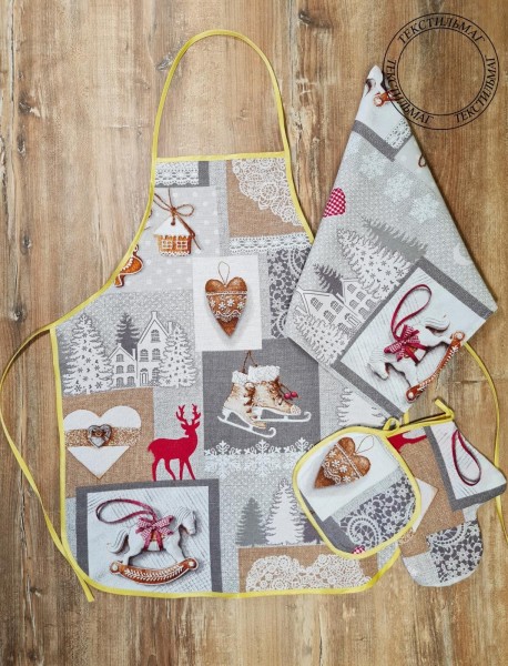 Набор вафельный рогожка 4 предмета Лапландия - 4 предмета