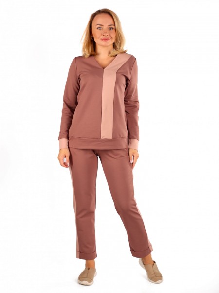 Костюм женский футер с лайкрой пенье Анжелика капучино