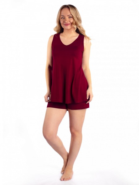 Костюм женский вискоза с шортами Ирма бордо