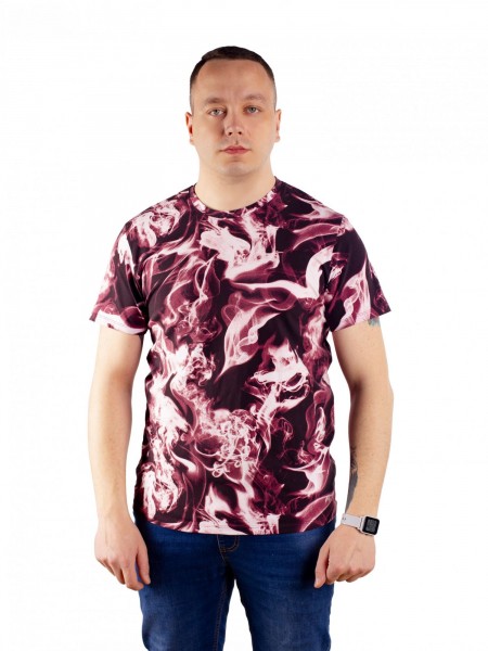 Футболка мужская кулирка пенье Дым бордо