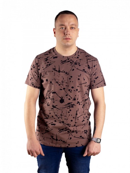 Футболка мужская кулирка пенье Брызги мокко