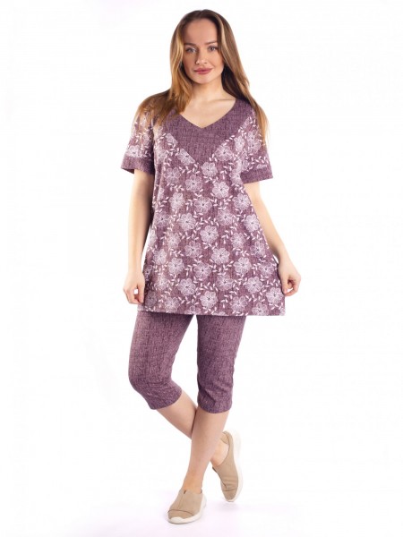 Костюм женский кулирка с бриджами Вереск