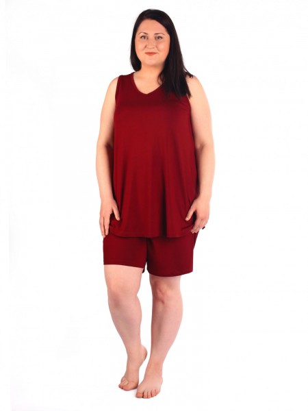 Костюм женский вискоза с шортами Ирма бордо