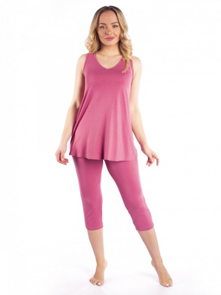 Костюм женский вискоза с бриджами Ирма брусника