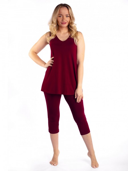 Костюм женский вискоза с бриджами Ирма бордо