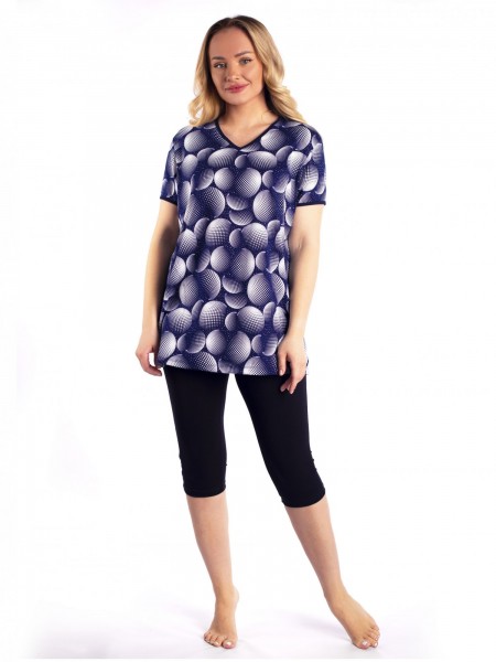 Костюм женский кулирка с бриджами Оникс