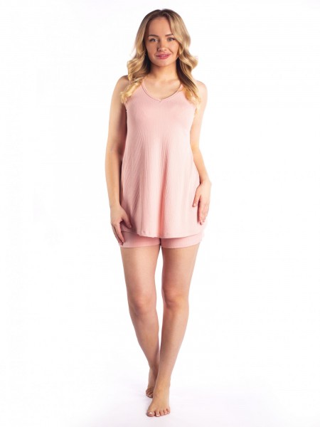 Костюм женский вискоза лапша с шортами Шармель дымчатая роза