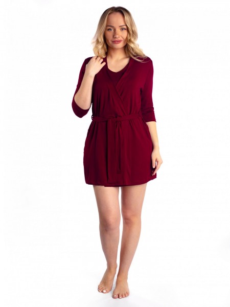 Халат женский вискоза Ирма бордо