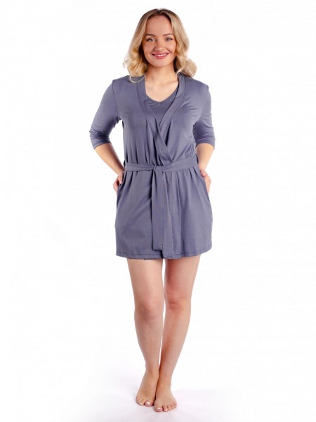 Халат женский вискоза Ирма графит