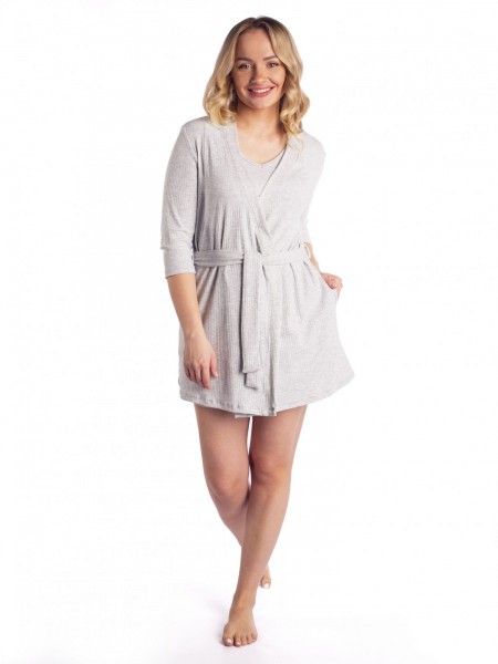 Халат женский вискоза лапша Шармель меланж