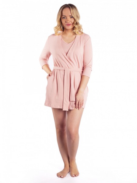 Халат женский вискоза лапша Шармель дымчатая роза