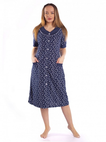 Халат женский кулирка на пуговицах Кадриль бантик