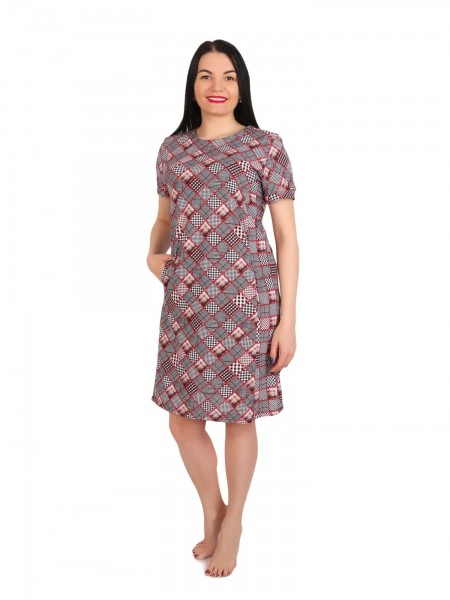 Туника женская кулирка Зоя клетка