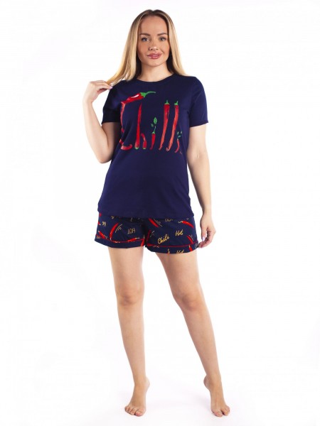 Костюм женский кулирка с шортами Перчинка