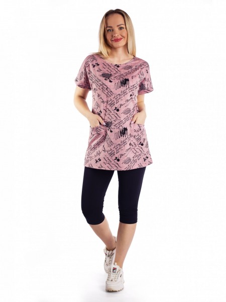 Костюм женский кулирка с бриджами Вояж брусника