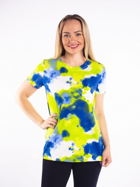 Футболка женская кулирка пенье Тай Дай неон