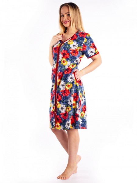 Халат женский кулирка на молнии Лето